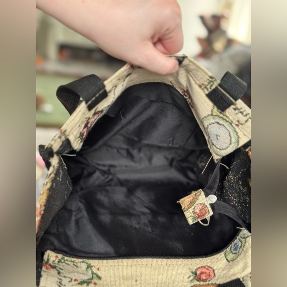 Vintage Bovano USA tapestry country teddy bear tote bag - Picture 3 of 3